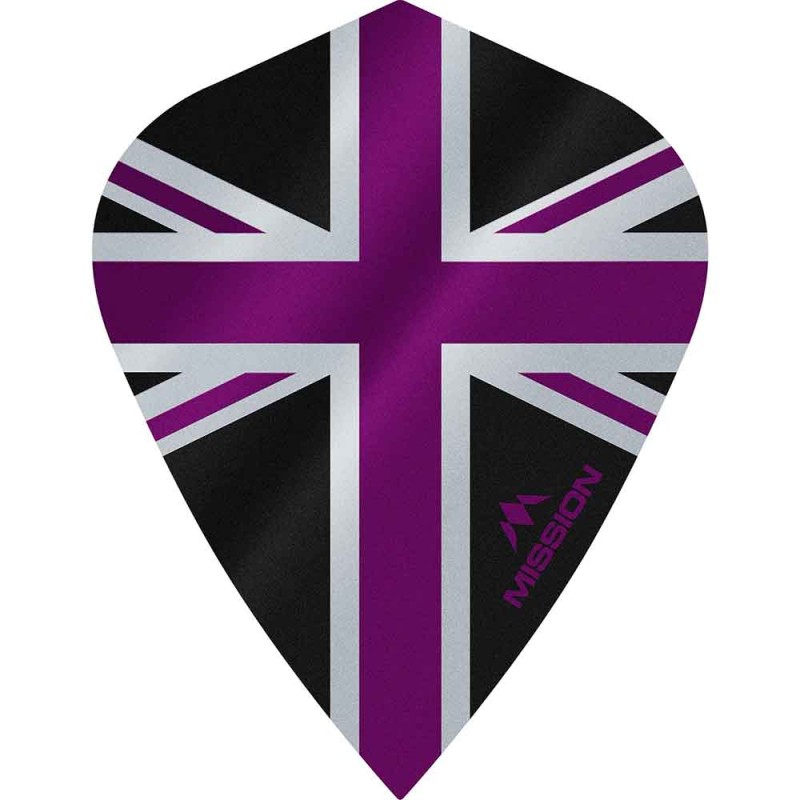 Feathers Mission Darts Kite Alliance Union Jack black purple F3093