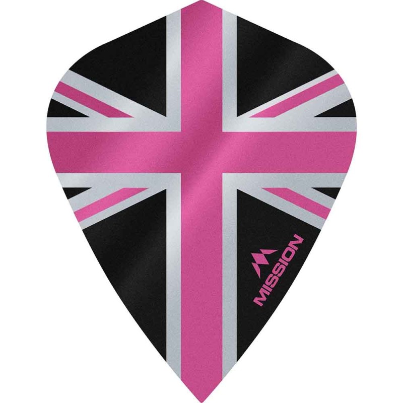 Feathers Mission Darts Kite Alliance Union Jack black pink F3094