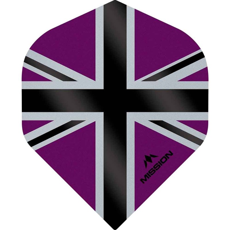 Plumas Mission Darts No2 Std Alliance-x Union Jack Negro Morado F3109