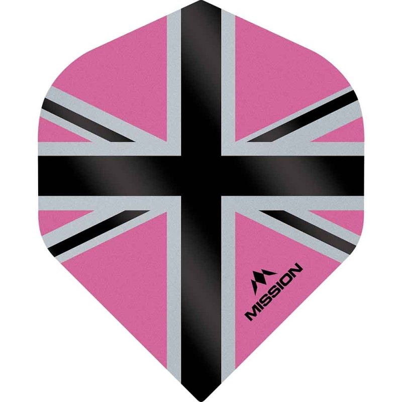 Feathers Mission Darts No 2 Std Alliance-x Union Jack black pink F3110