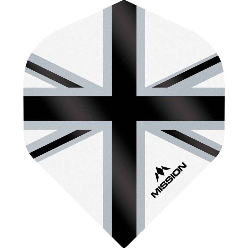 Feathers Mission Darts No. 2 Std Alliance-x Union Jack Black and white F3111