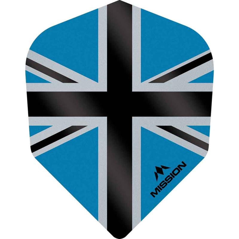 Piume Mission Darts n. 6 Std Alliance-x Union Jack Nero Blu F3119