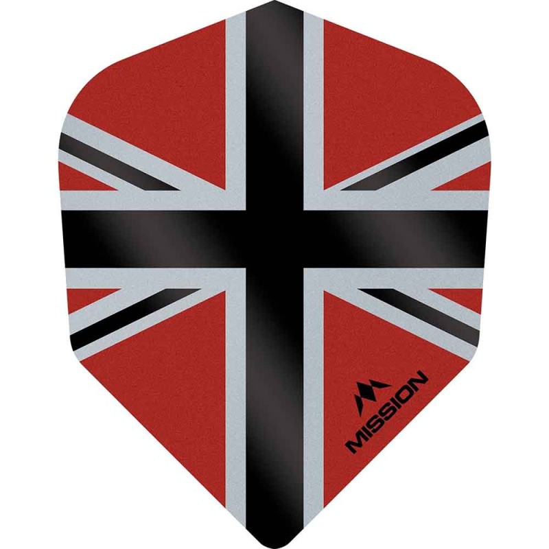 Piume Mission Darts n. 6 Std Alliance-x Union Jack Nero Rosso F3120