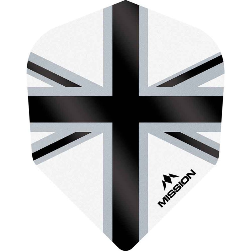 Piume Mission Darts n. 6 Std Alliance-x Union Jack Nero Bianco F3125