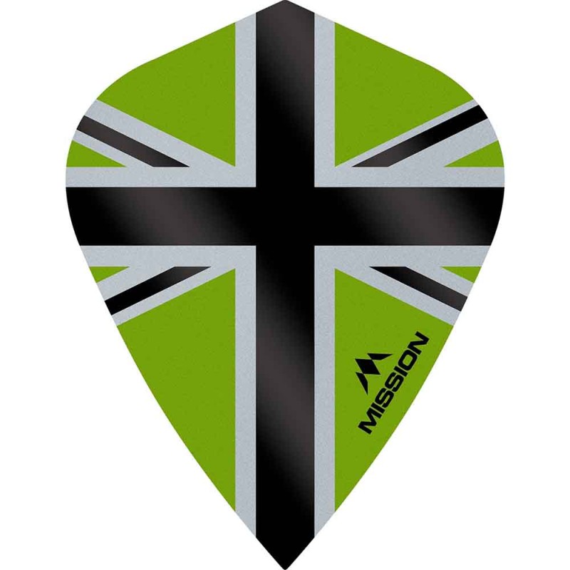 Feathers Mission Darts Kite Alliance-x Union Jack black green F3114