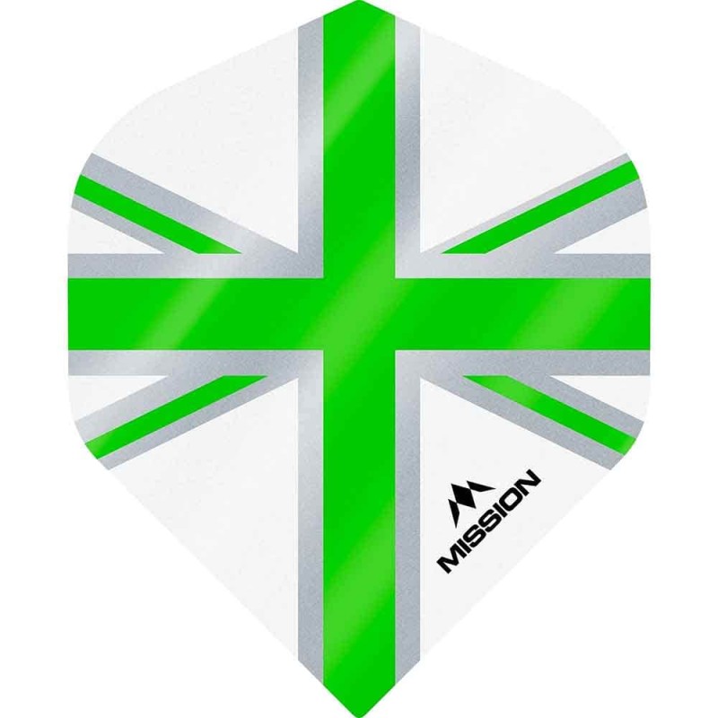 Plumes Mission Darts n°2 Std Alliance Union Jack Blanc Vert F3128