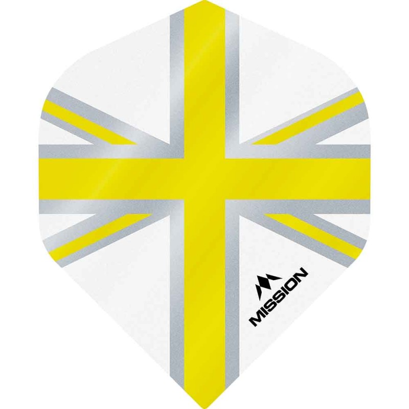 Piume Mission Darts No2 Std Alliance Union Jack Bianco Giallo F3130