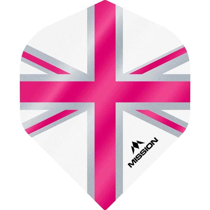 Piume Mission Darts No2 Std Alliance Union Jack Bianco Rosa F3131