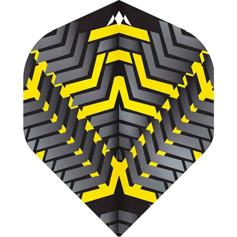 Feathers Mission Darts Feathers No 2 Std Vex Black yellow F3348