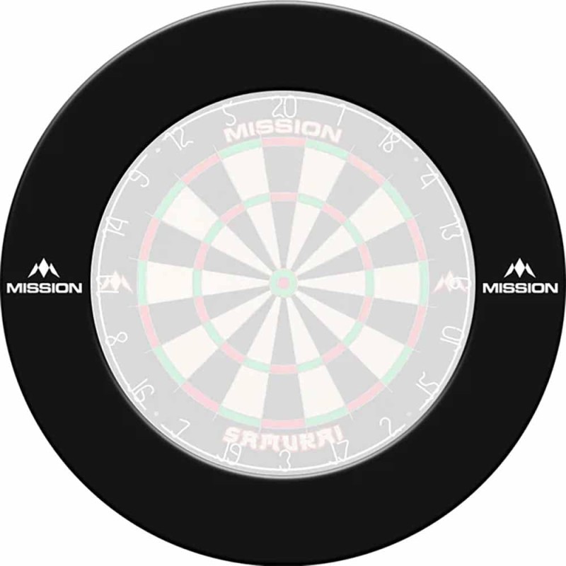 Dartboard Surrounds Black Logo Mission Darts black Su051