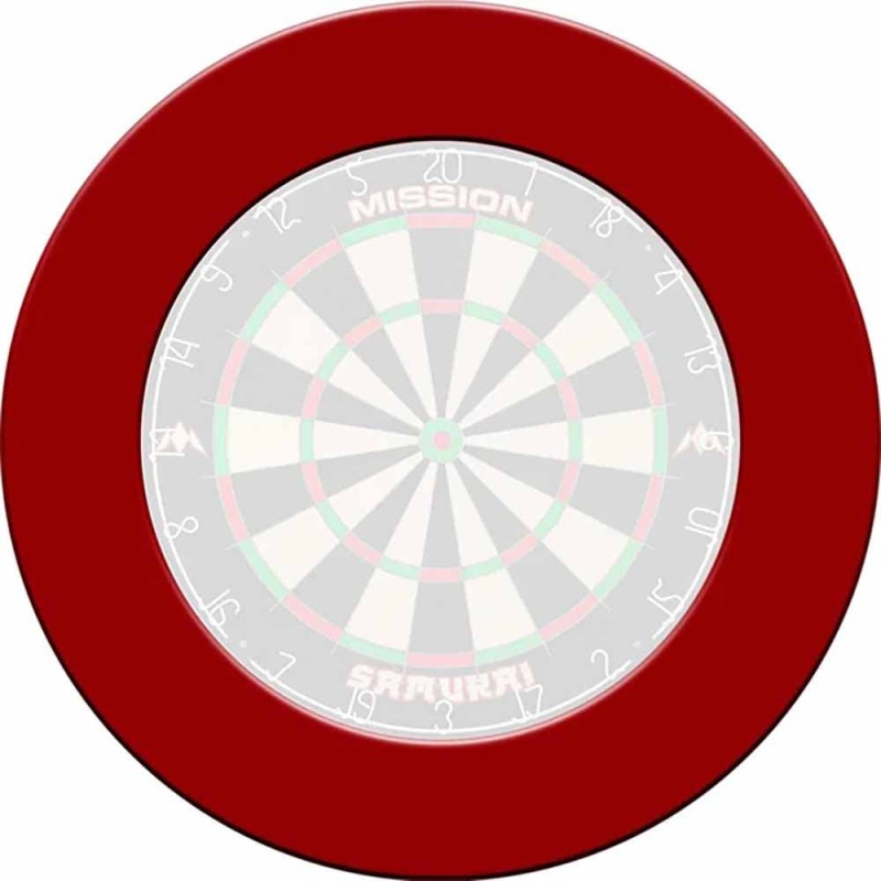 Dartboard Surrounds Negro Liso Mission Darts Rojo Su002