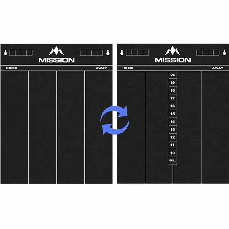 Tableau Mission Darts 2 Faces 501 + Cricket noir Mb01