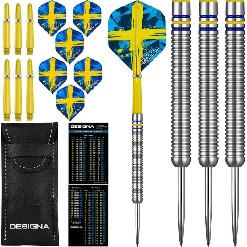 Les fléchettes Designa Patriot X Darts Suède 90% 24g D0742