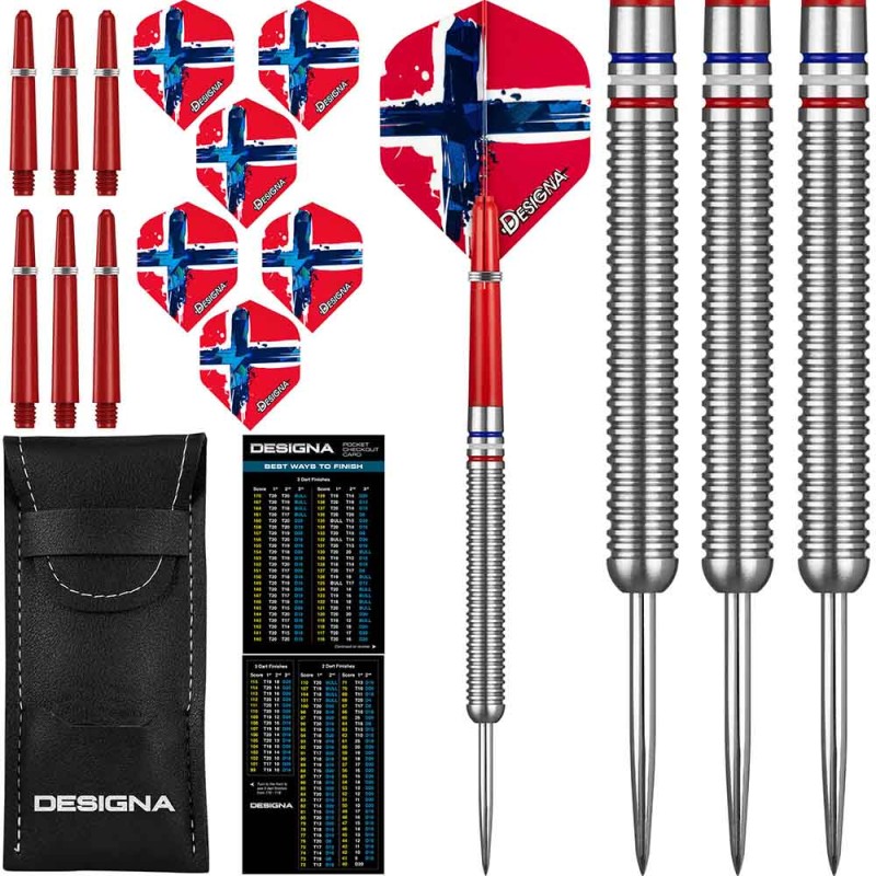 Les fléchettes Designa Patriot X Darts Norvège 90% 24g D0740