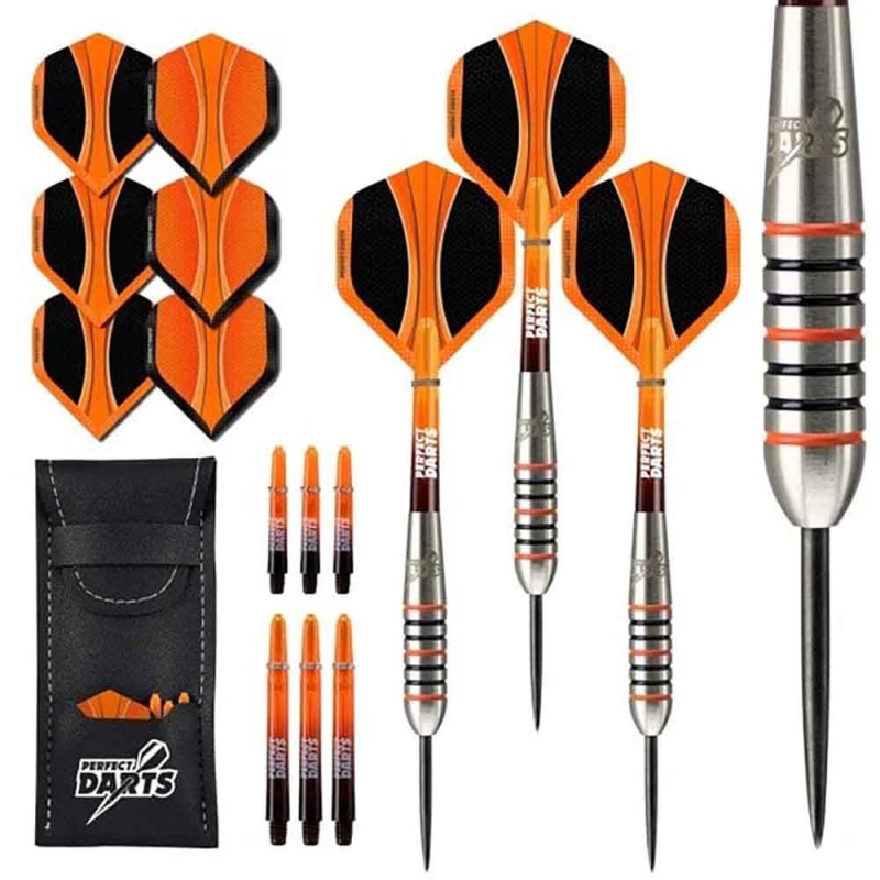 Les fléchettes Perfect Darts Solarfox 3 Torpille noire orange 90% 24g D3552