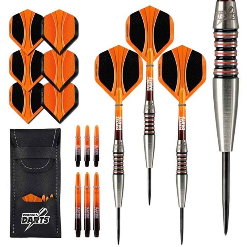 Dardo Perfect Darts Solarfox 1 Scallop Negro Laranja 90% 22g D3545