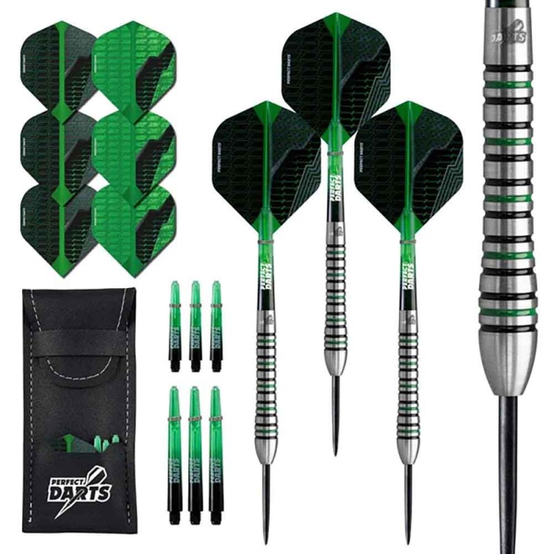 Dardo Perfect Darts Black Grenade Ringed Negro Verde 90% 23g D3568