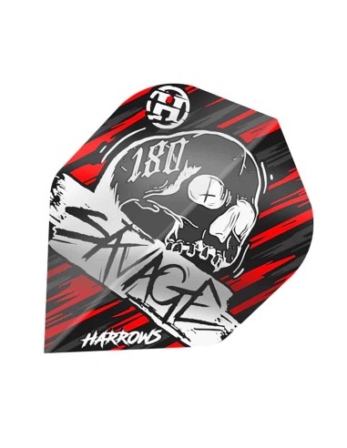 Plumes Harrows Darts Flights Savage Rouge et Argent Hf8500