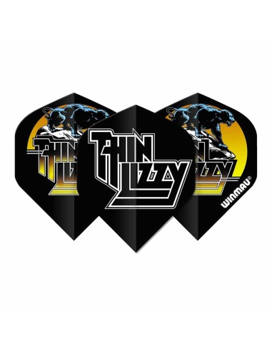 Feathers Winmau Darts Rhino Standard Rock Legends Thin Lizzy Black 6905.246