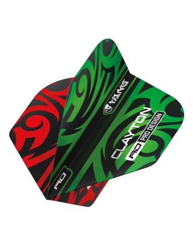 Plumas Flights Red Dragon Jonny Clayton Yin Yang Rojo Verde 1 Sets 3 Plumas  Tf2971