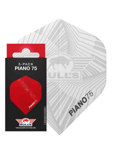 Piume Bulls Darts Piano 75 n°2 Standard Bianco 5 Packs Bu-50993