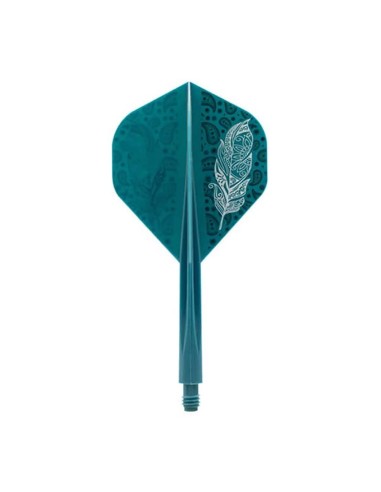 Plumas Condor Eixo Doodle Pena verde azul padrão L 33.5m Três de vocês.